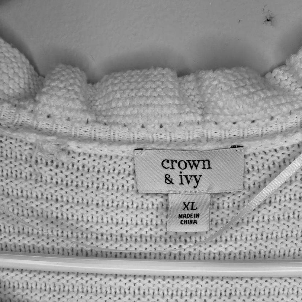 Crown & Ivy White Ruffle Sweater - Picture 4 of 5